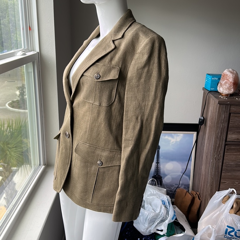 LAUREN RALPH LAUREN LINEN BLAZER JACKET TOP SIZE 2 MSRP $345.00 NWT - Picture 8 of 11